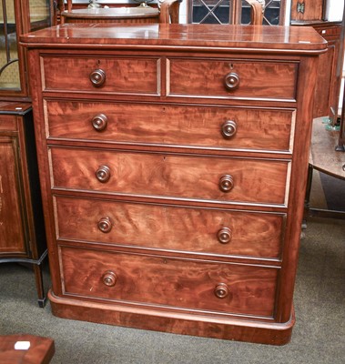 Lot 1309 - A Victorian Mahogany Five Height Chest of...