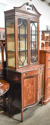 Lot 1204 - An Edwardian Inlaid Mahogany and Serpentine...