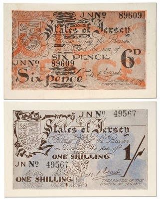 Lot 412 - 2x Jersey, World War II Issue Banknotes;...