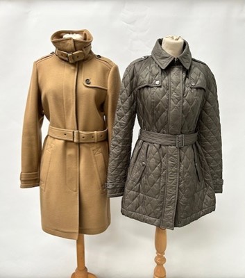 Lot Burberry Brit Camel Coloured Wool Blend Trench...