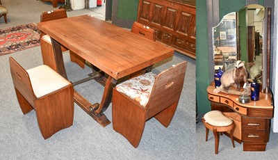 Lot 1272 - A 1920s Oak and Satinwood Corner Dressing...