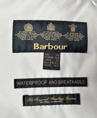Lot Barbour Stone Coloured Waterproof Collared...