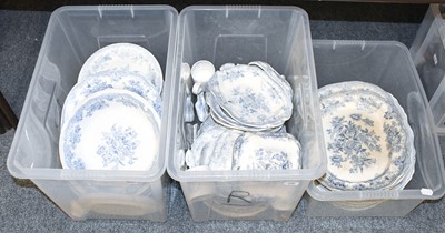 Lot 296 - A Quantity of Victorian Blue and White Dinner...