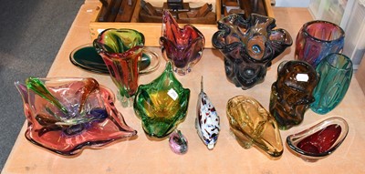 Lot 293 - A Group of Italian and Other Art Glass Vases...