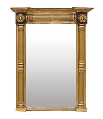 Lot 901 - A Regency Ebonised and Parcel-Gilt Pier Glass,...