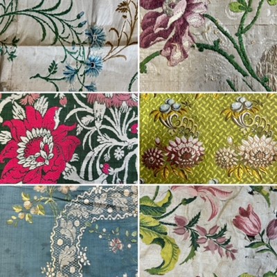 Lot Collection of 18th Century Silks, comprising a...