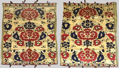 Lot Pair of Early 20th Century Suzani Style Woven...