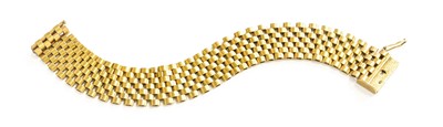 Lot 2 - A 9 Carat Gold Brick Link Bracelet, length 18cm