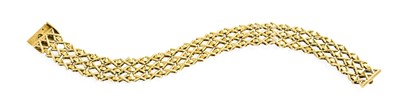 Lot 7 - A 9 Carat Gold Fancy Link Bracelet, length 18.5cm