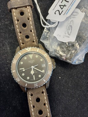Lot 2470 - Heuer: A PVD Coated Calendar Centre Seconds...