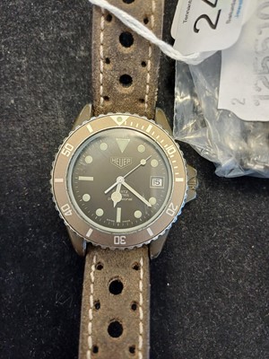 Lot 2470 - Heuer: A PVD Coated Calendar Centre Seconds...