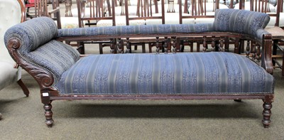 Lot 1152 - An Edwardian Carved Mahogany Chaise Longue,...