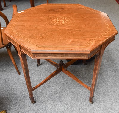 Lot 1197 - A Rosewood Inlaid Octagonal Centre Table, 84cm...