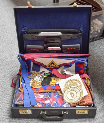 Lot 573 - A Group of Masonic Regalia, including gilt...