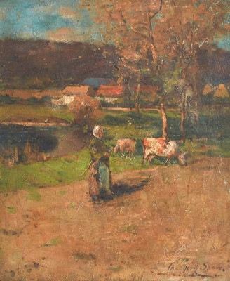 Lot 1014 - * Shaw (19th/20th Century) Figure and cattle...