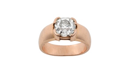 Lot 2185 - A 14 Carat Gold Diamond Solitaire Ring the old...