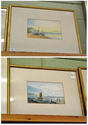 Lot 587 - Set of three 19th century framed watercolours