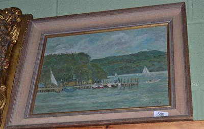 Lot 589 - V.Willis ";North Pier Lake Windermere"; oil on canvas, signed