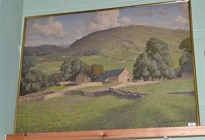 Lot 591 - An oil on canvas ";White Wall of Thorpe"; with attached letter, signed John A Haggis 1935