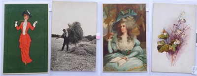 Lot 290 - Postcards Featuring Flowers, Farming, Ethnic,...