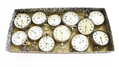 Lot 22 - Nine Silver Open Faced Pocket Watches, Two...
