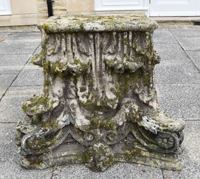 Lot 1148 - A Weathered Stone Corbel, in the form of a...