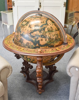 Lot 1353 - A 20th Century Table Globe Bar, 88cm by 110cm