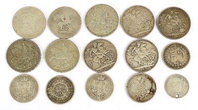 Lot 41 - Mixed UK Silver Crowns and Halfcrowns, to...