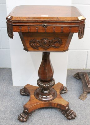 Lot 1303 - A William IV Rosewood Work Table, on an X-form...