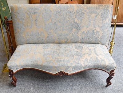 Lot 1416 - A Victorian Rosewood Framed High-Back Sofa,...