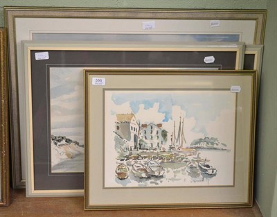 Lot 599 - Four watercolour landscapes