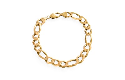 Lot 332 - A 9 Carat Gold Figaro Link Bracelet, length 21cm