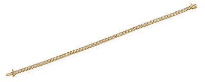 Lot 340 - A 9 Carat Gold Diamond Line Bracelet, the...