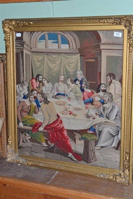 Lot 600 - A Victorian woolwork picture of The Last Supper in a gilt frame