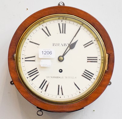 Lot 1206 - A Mahogany 8'' Painted Dial Wall Timepiece,...