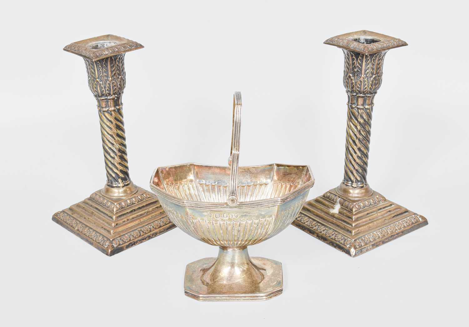 Lot 43 - A Pair of Victorian Silver Candlesticks, by...