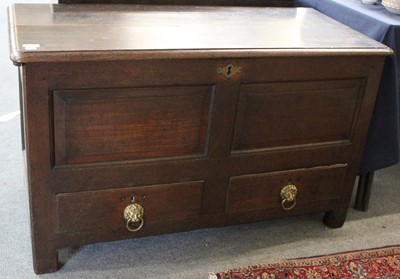 Lot 1398 - An 18th Century Oak Mule Chest, 110cm by 48cm...