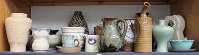 Lot 71 - A Shelf and a Box of Studio Pottery, including...