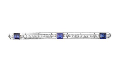 Lot 2061 - A Sapphire and Diamond Brooch, circa 1910 a...