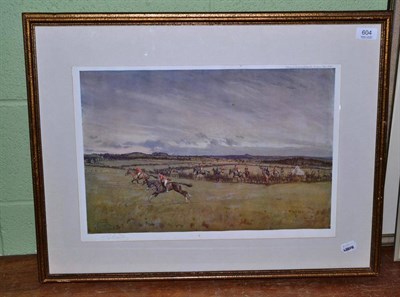 Lot 604 - Lionel Edwards - ";The Zetland Hunt at Carkin Whin";, colour print, signed in the margin, 34cm...