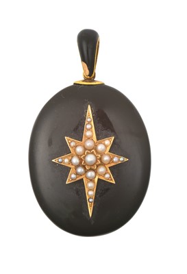 Lot 2162 - A Victorian Onyx, Split Pearl and Enamel...