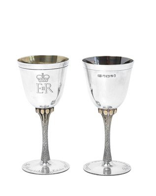 Lot 2121 - A Pair of Elizabeth II Silver Goblets