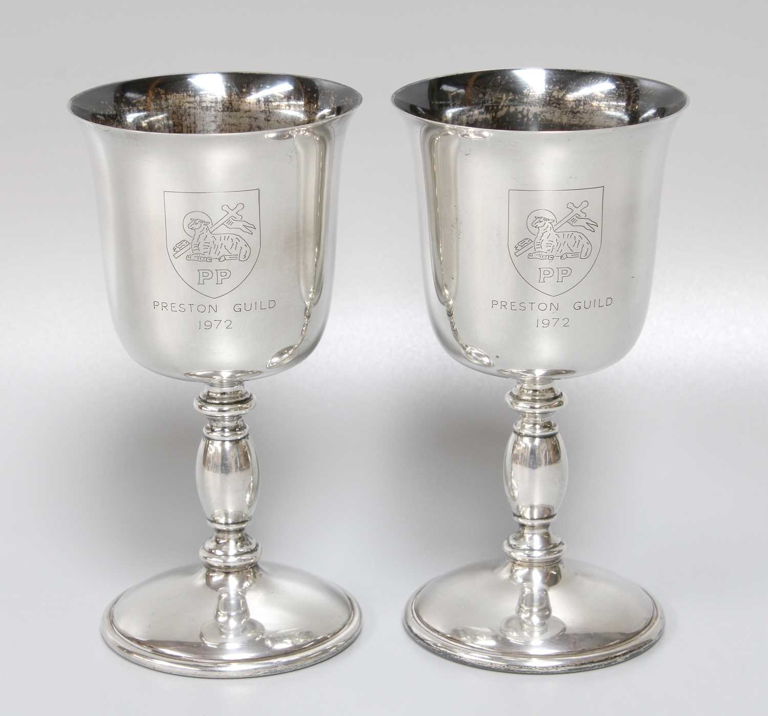 Lot 14 - A Pair of Elizabeth II Silver Goblets, by...