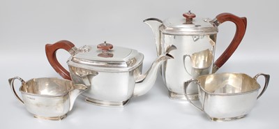 Lot 1 - A Four-Piece George VI Silver Tea-Service, by...