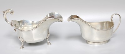 Lot 16 - Two George V Silver Sauceboats, One by David...