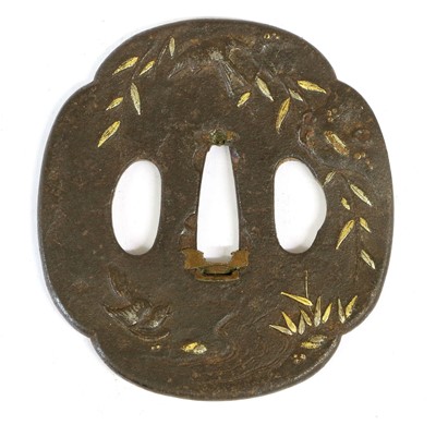 Lot 194 - A Japanese Shinto Iron Tsuba, of Mokko Gata...