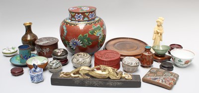 Lot 132 - Decorative Oriental Items, including, cinnabar...