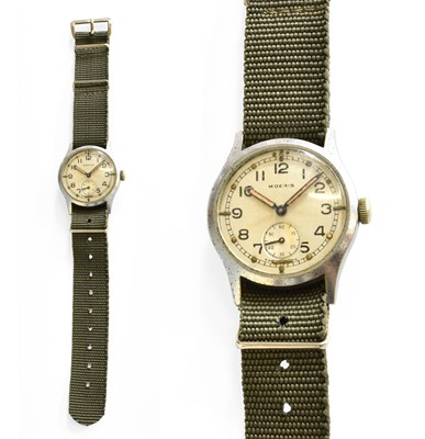 Lot 336 - A Military ATP Chrome Plated Moeris Wristwatch,...