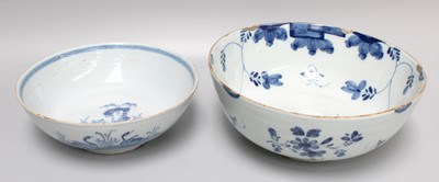 Lot 129 - Two English Delft Bowls, 18th century, one...