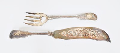 Lot 62 - A Victorian Silver Fish Serving-Fork and Fish...